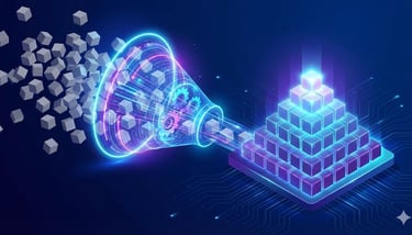 Minh họa cơ chế sàng lọc và xếp hạng dữ liệu của hệ thống tìm kiếm.