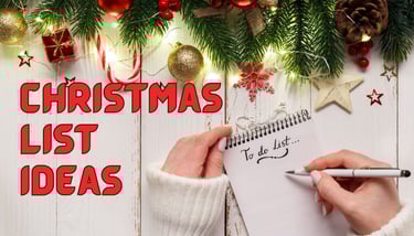 a person writing a list of christmas gift ideas