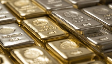 gold and silver bullion in stacks