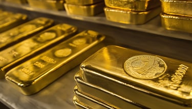gold bars in stacks