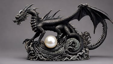 Un dragon protège une perle au fond de la mer