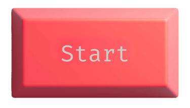 a red button with the word start on it