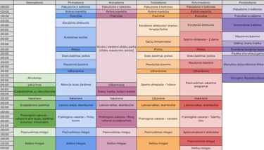 Stovyklos programa "Nuotykių Pieva"