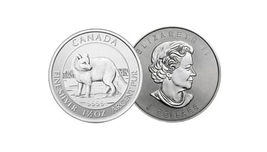 canadian arctic fox silver coin