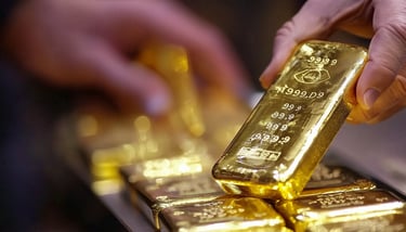 high quality gold bar being held