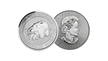 silver polar bear coin