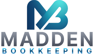 Madden Bookkeeping logo. © 2026 Rebecca Madden