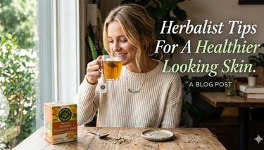 Woman drinking traditional medicinals' herbal tea.