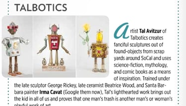 Talbotics Spotlight from June 27, 2015 issue of Santa Barbara Sentinel.