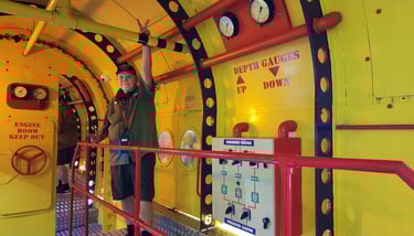 The Pirate in his Yellow Submarine in Liverpool, England