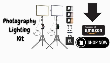 a camera and a camera with a sign that says photography lighting up