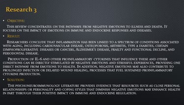 Research 3 on Emotions causing Diseases