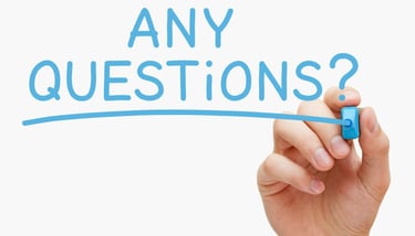 Text that reads "any questions"