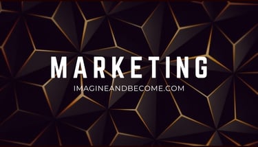 a black and gold geometric pattern with the words marketing