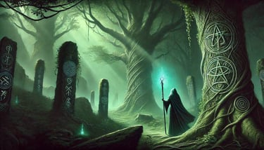 Obrigan Yslain, druide mache à travers les pierres celtes des ancêtres