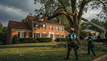 Emergency tree service in Northern Virginia with fallen tree removal, storm damage cleanup, and arborist hazard assessment.