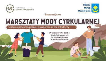 Plansza reklamująca warsztaty w Mińsku Mazowieckim