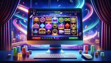 Vibrant online casino interface on a computer screen.