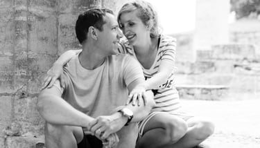 Portrait couple en beaujolais