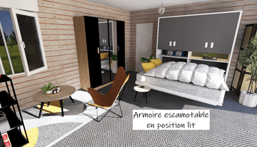 photo réaliste lit escamotable