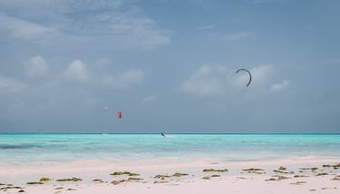 parasailing on a beach of Zanzibar