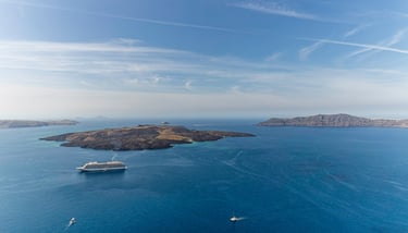 a cruise ship in the water with a cruise ship in the background