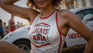 a woman in a tank top with armpit hair