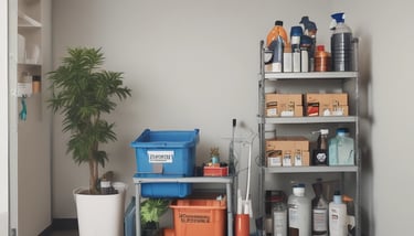 white and teal steam clothes iron plugged on ironing board