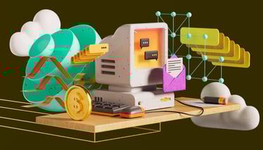 Tech Abstract 3d illustration for website