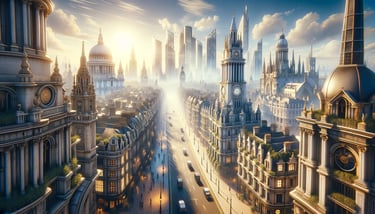 City à Londres par une journée ensoleillée.