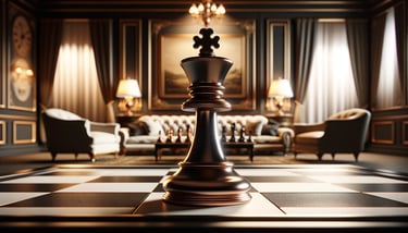 Pièce de jeu d'échec représentant la tour sur un plateau