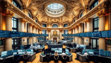 Salle des marchés de la Bourse de Paris