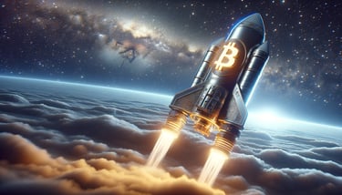 Fusée Bitcoin dans l'espace