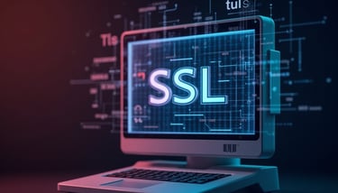 a laptop computer with a computer screen displaying a ssl