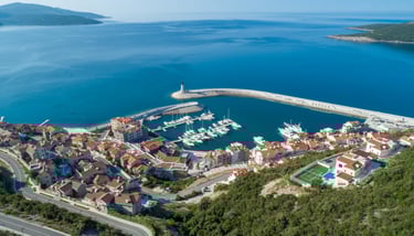 Aerial view of Lustica Bay in Montenegro Orascom Development