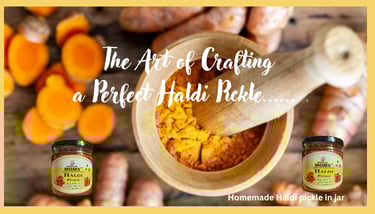 Homemade Haldi pickle in jar