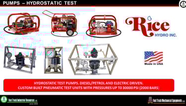 RICE HYDRO, HYDRATON HYDRO TEST PUMP UAE | info@fasttrackindustrial.com
