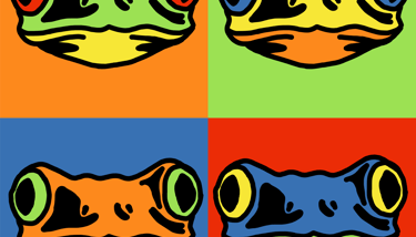Red-eyed tree frog colorful icons