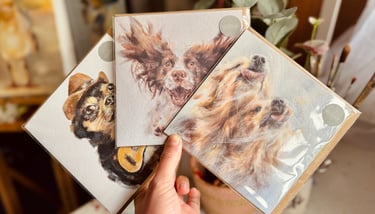 A selection of Alex Goddard's greeting cards featuring designs taken from her original artwork.