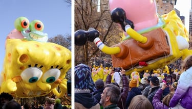 SpongeBob SquarePants and Gary balloon
