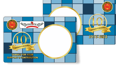 Front and back view of multi colour digital printed coin cards by Card Tec
