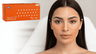 zonas de apliación ácido hialuronico Aliaxin SR en modelo mexicana