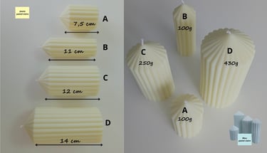 100% natural light pastel yellow striped candle from eclatdeluciole.fr