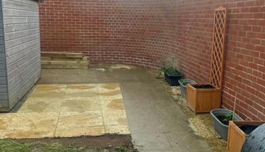 garden patio layed by eneral builds in worcester city