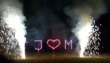 Hochzeitsfeuerwerk Saarland Herz Initialen Vulkane