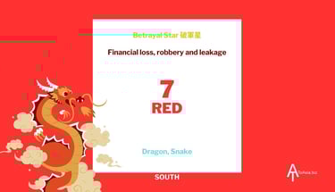 2024 - South Red Betrayal Star - Flying Star Chart