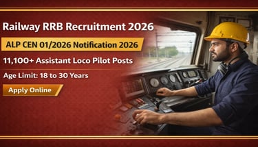 An Indian Railway train on the tracks. (Alt Text: RRB ALP Recruitment 2026 train pilot job)