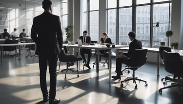 A vibrant startup team collaborating in a modern workspace.