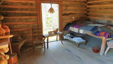 Huntsville, AL - A small cabin with single bed at Burritt on the Mountain