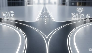 uma estrada com uma placa indicando 5g